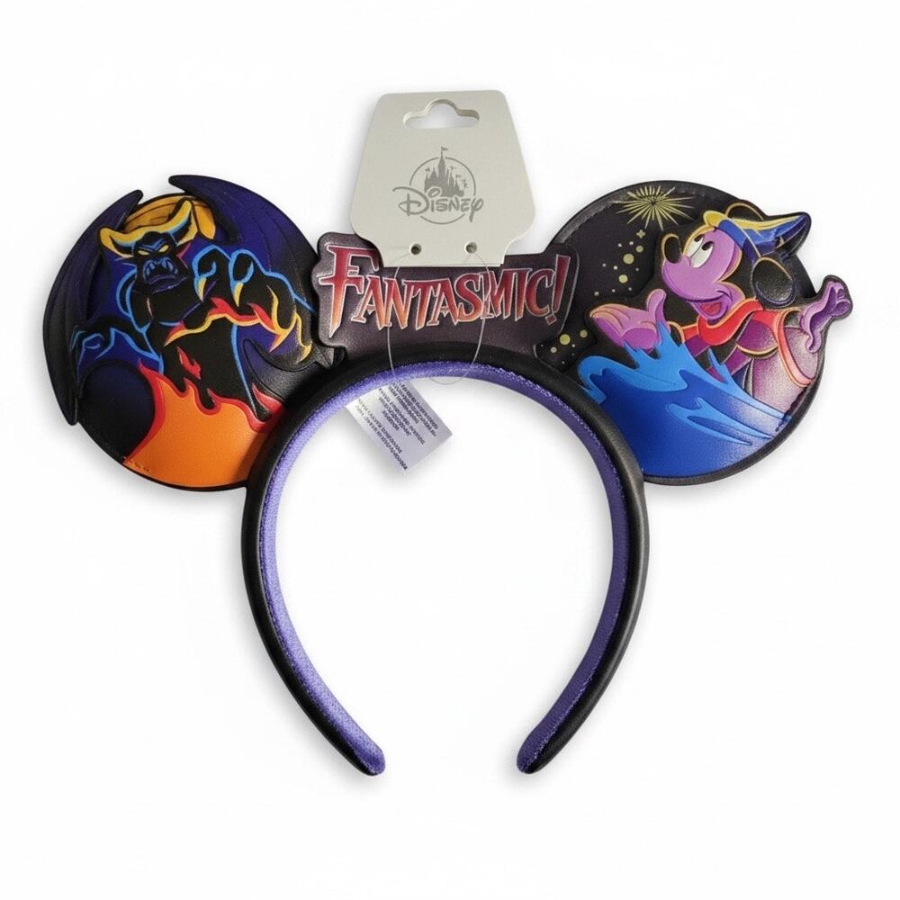 NWT Disney Parks Sorcerer Mickey Fantasmic! Glow-in-the-Dark Ear Headband